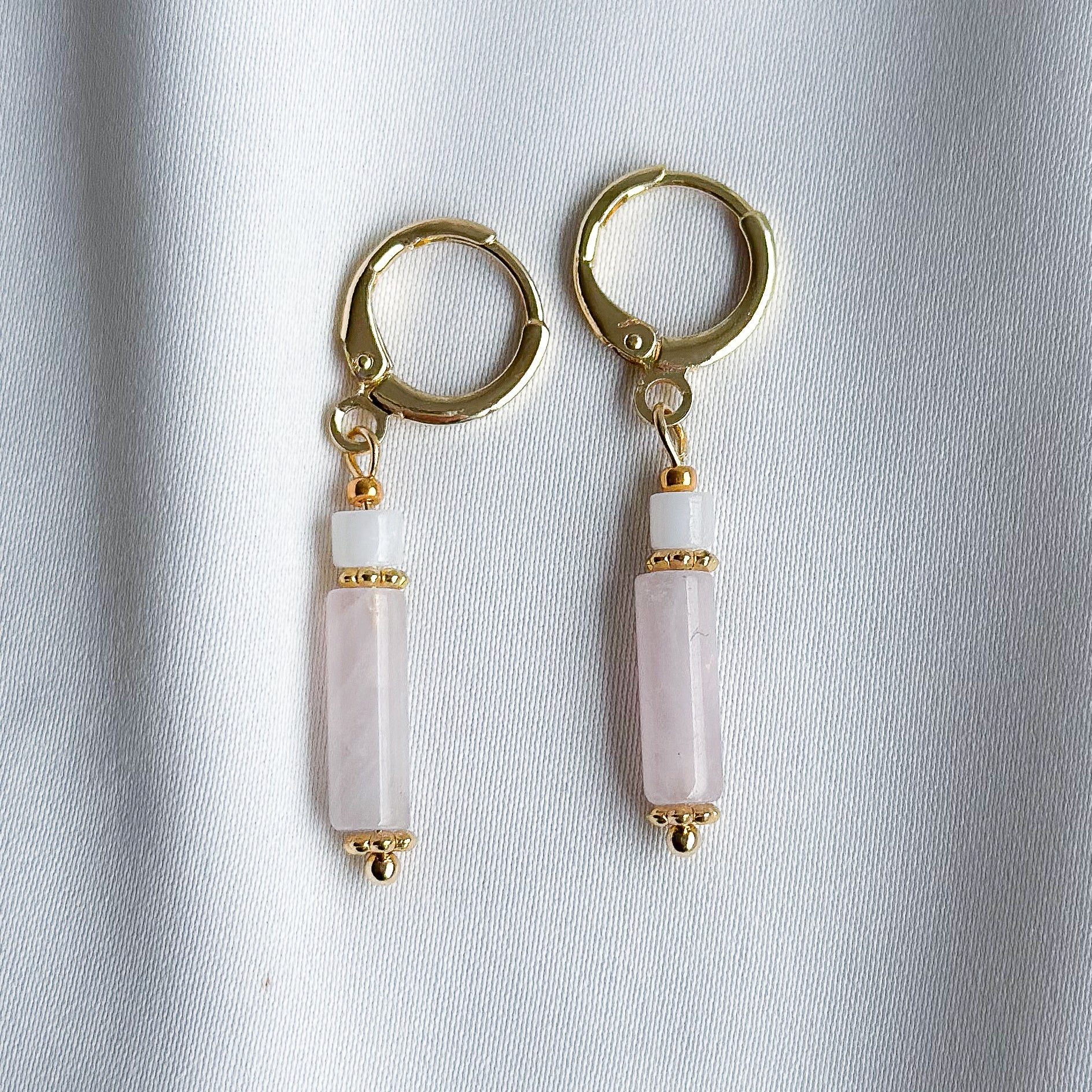 Oorbellen Rosequartz