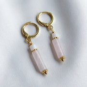 Oorbellen Rosequartz