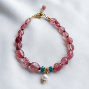 Armbandje strawberry quartz