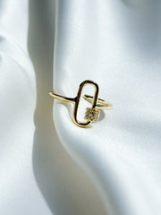 Ring - Paperclip met zirconia