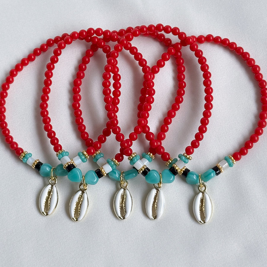 Armbandje elastiek - rood