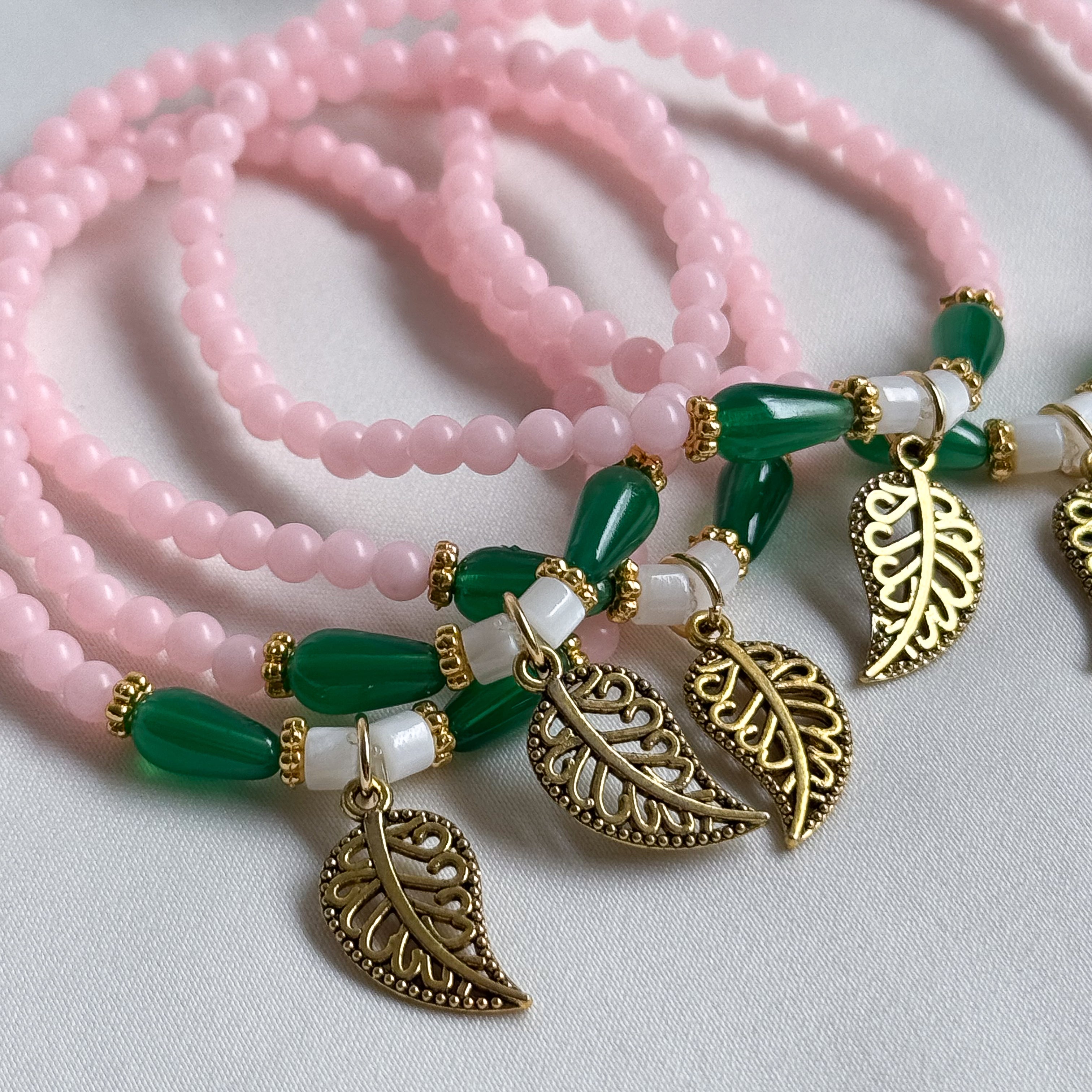 Armbandje elastiek - roze