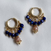 Oorbellen hoops indian - donker blauw