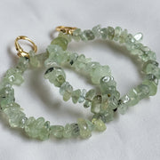 Oorbellen creool natuursteen - prehnite