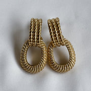 Oorbellen dubbele hoops met relief