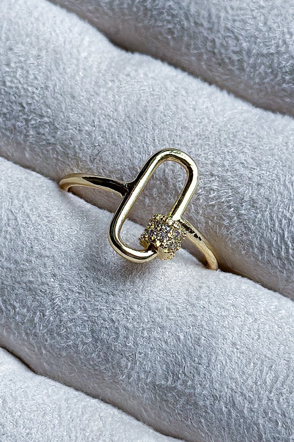 Ring - Paperclip met zirconia