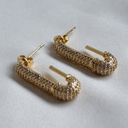 Oorbellen paperclip zirconia