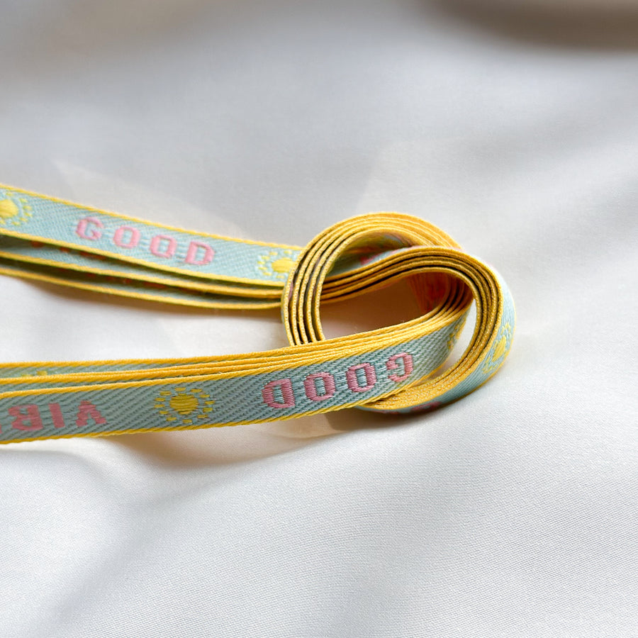 Good Vibes ribbon - yellow / turquoise