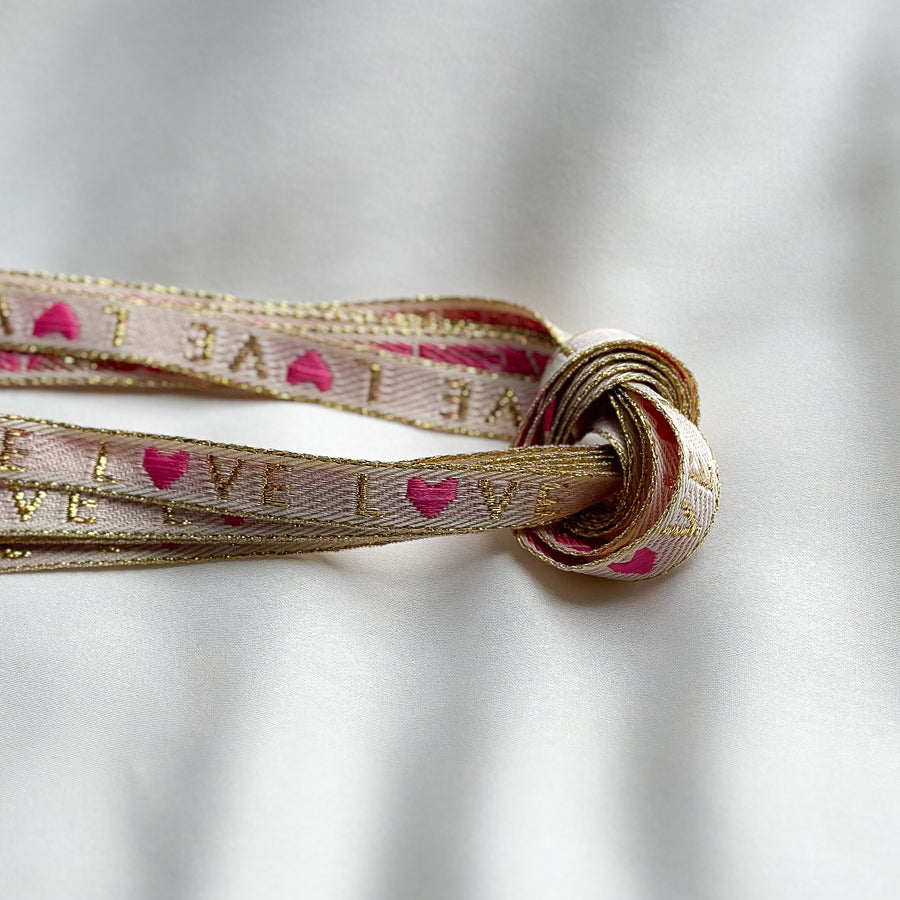 Ribbon Love - gold / pink