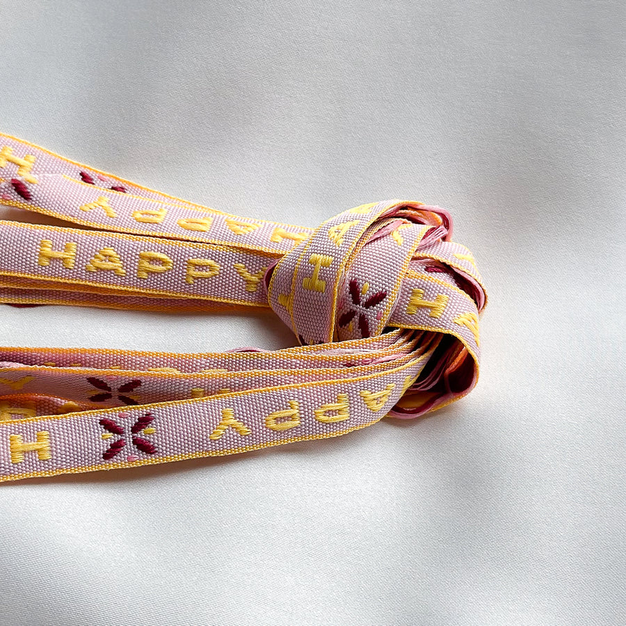 Happy ribbon - pink / yellow