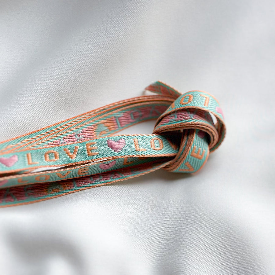 Ribbon Love - light turquoise / orange