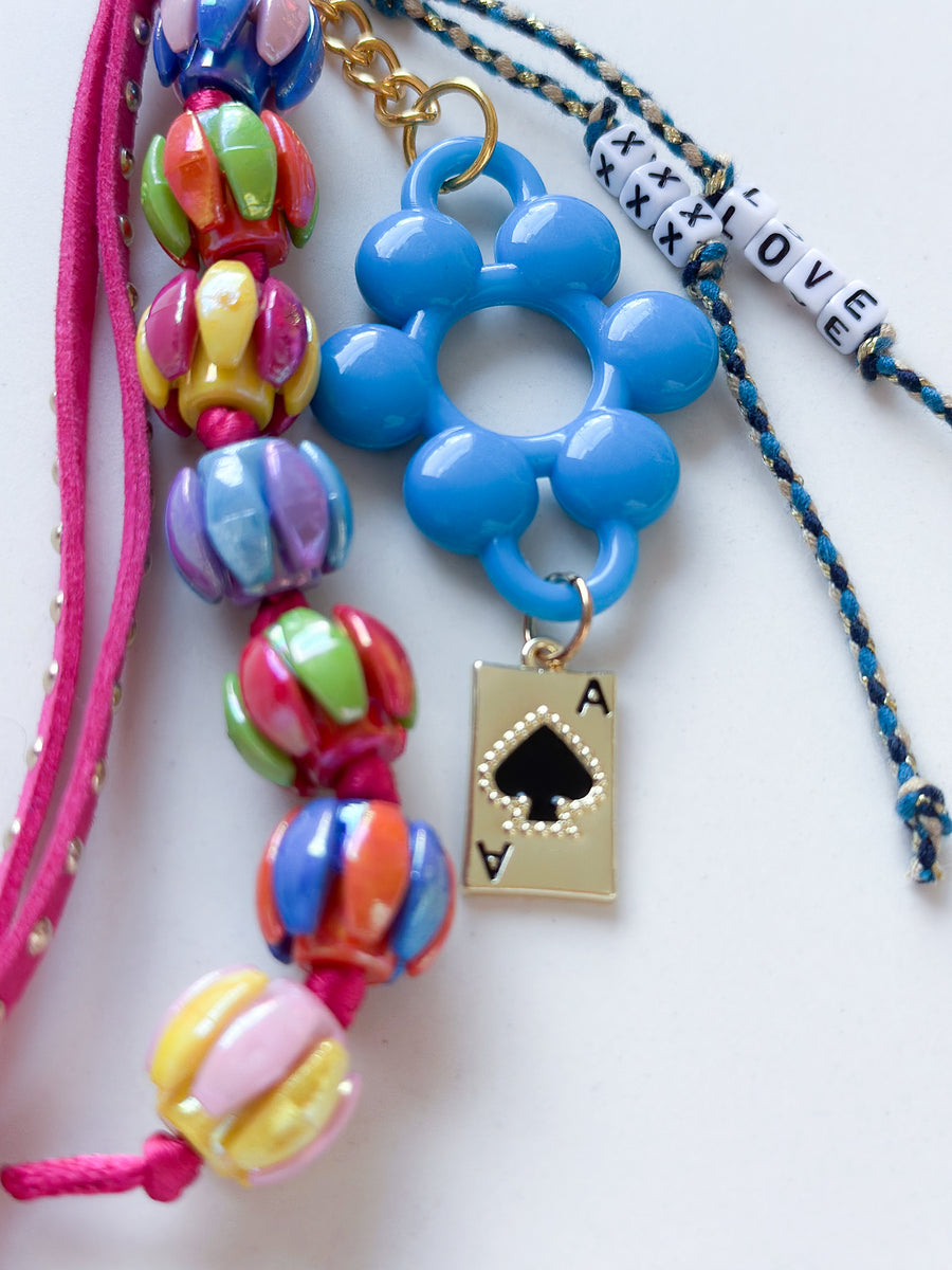 Bag charm Happy - blauw