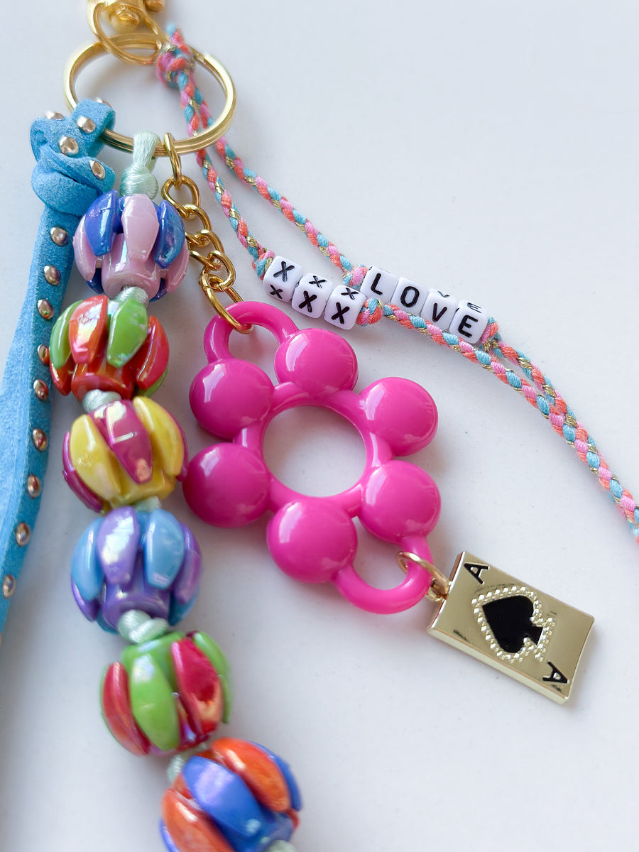 Bag charm Happy - roze