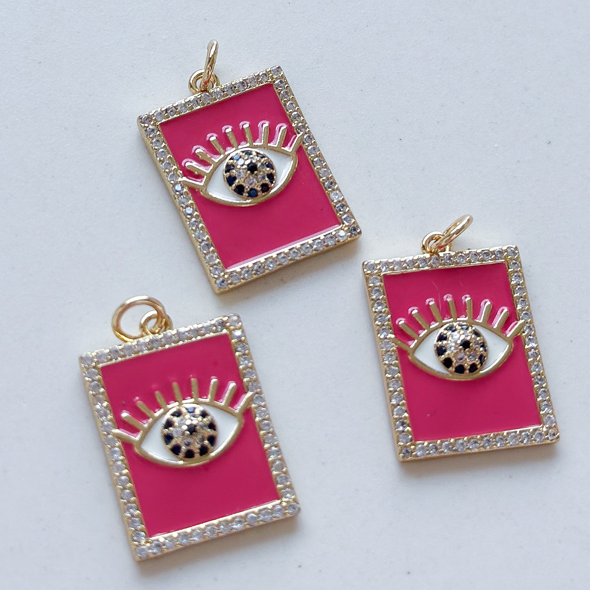 Bedel Plaatje evil eye - roze