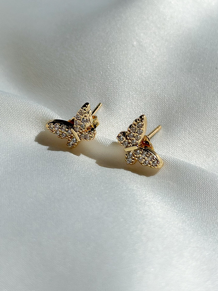 Earrings studs - butterflies