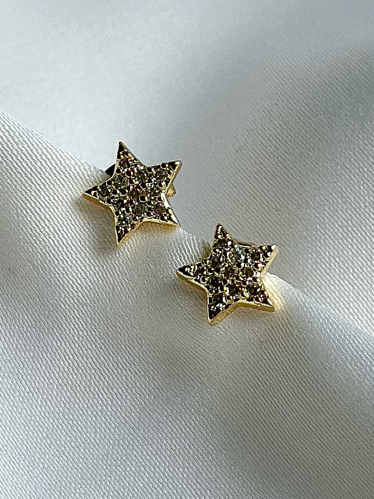 Earrings studs - star with stones