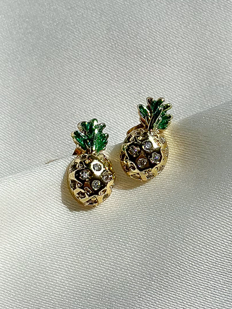 Oorbellen studs - ananas