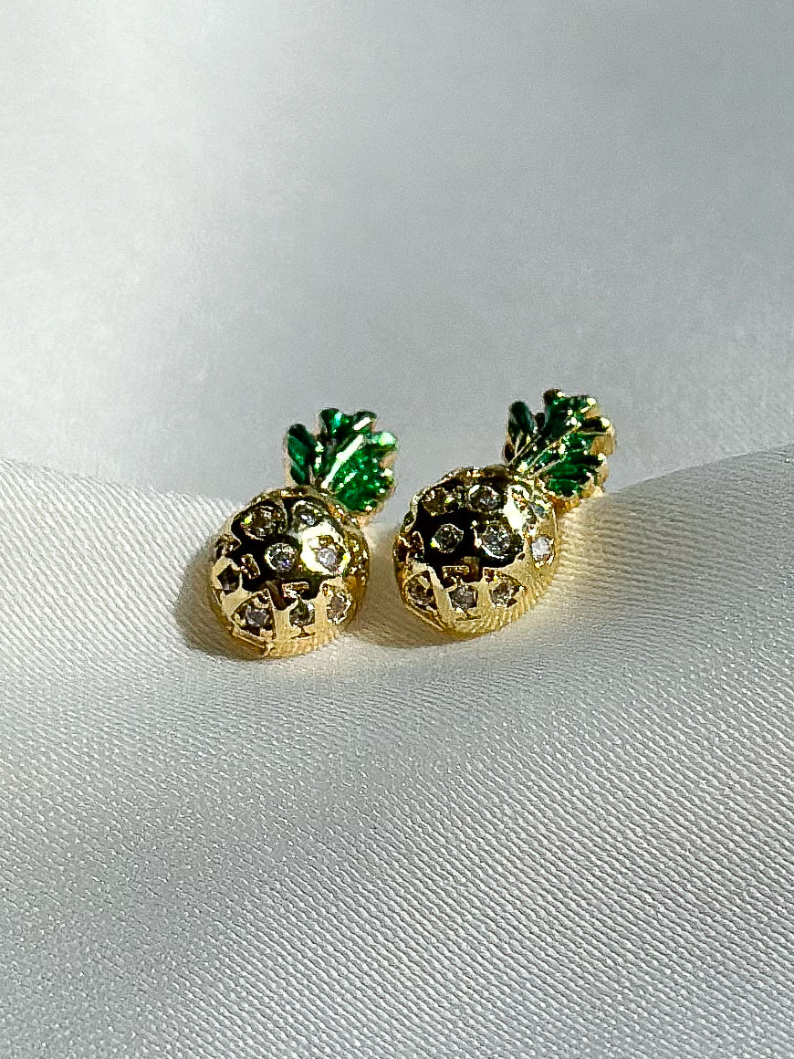 Earrings studs - pineapple