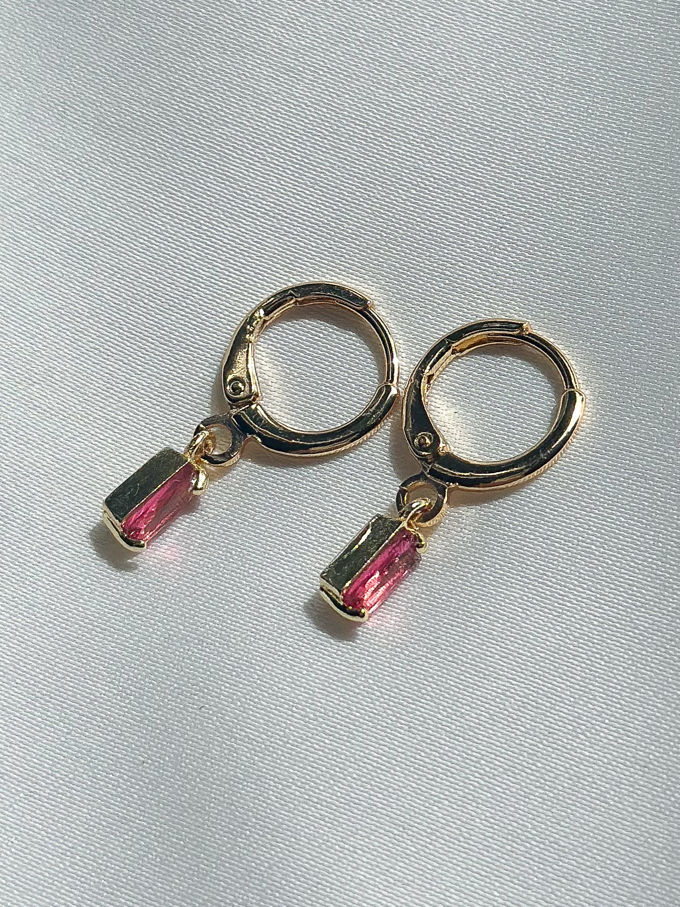 Earrings pendant - pink stone