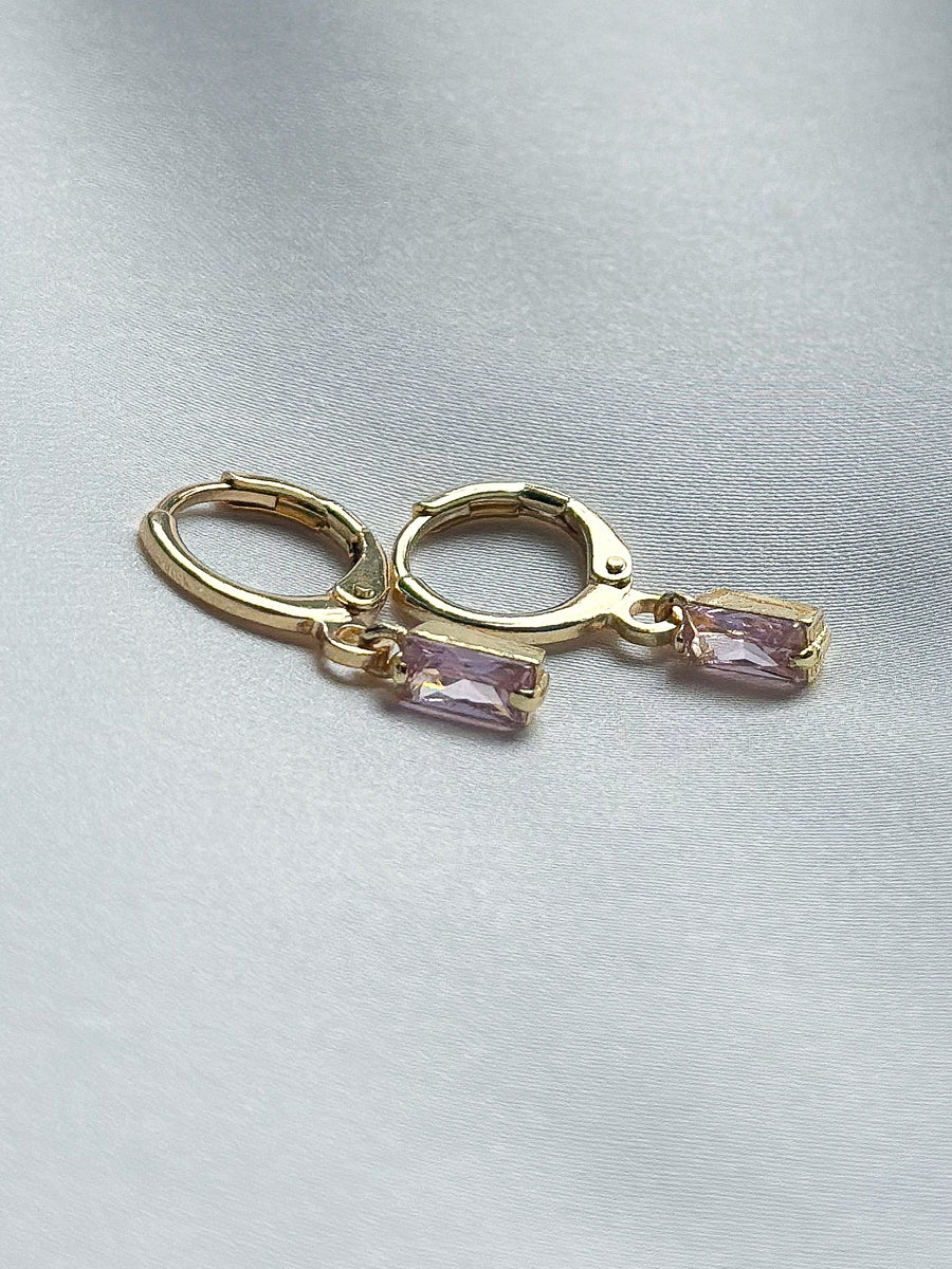 Earrings pendant - lilac stone