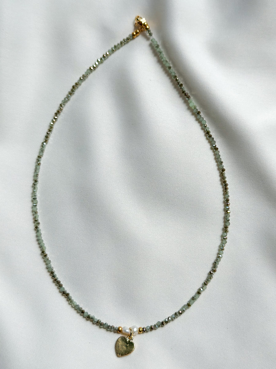 Chain cut glass - green