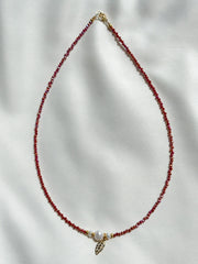 Ketting geslepen glas - rood