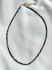 Necklace natural stone - snowflake obsidian