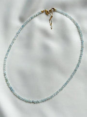 Ketting natuursteen - aquamarine