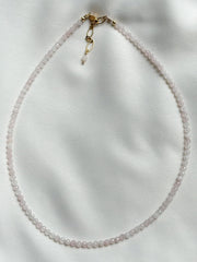 Necklace natural stone - rose quartz