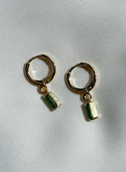 Earrings pendant - green stone