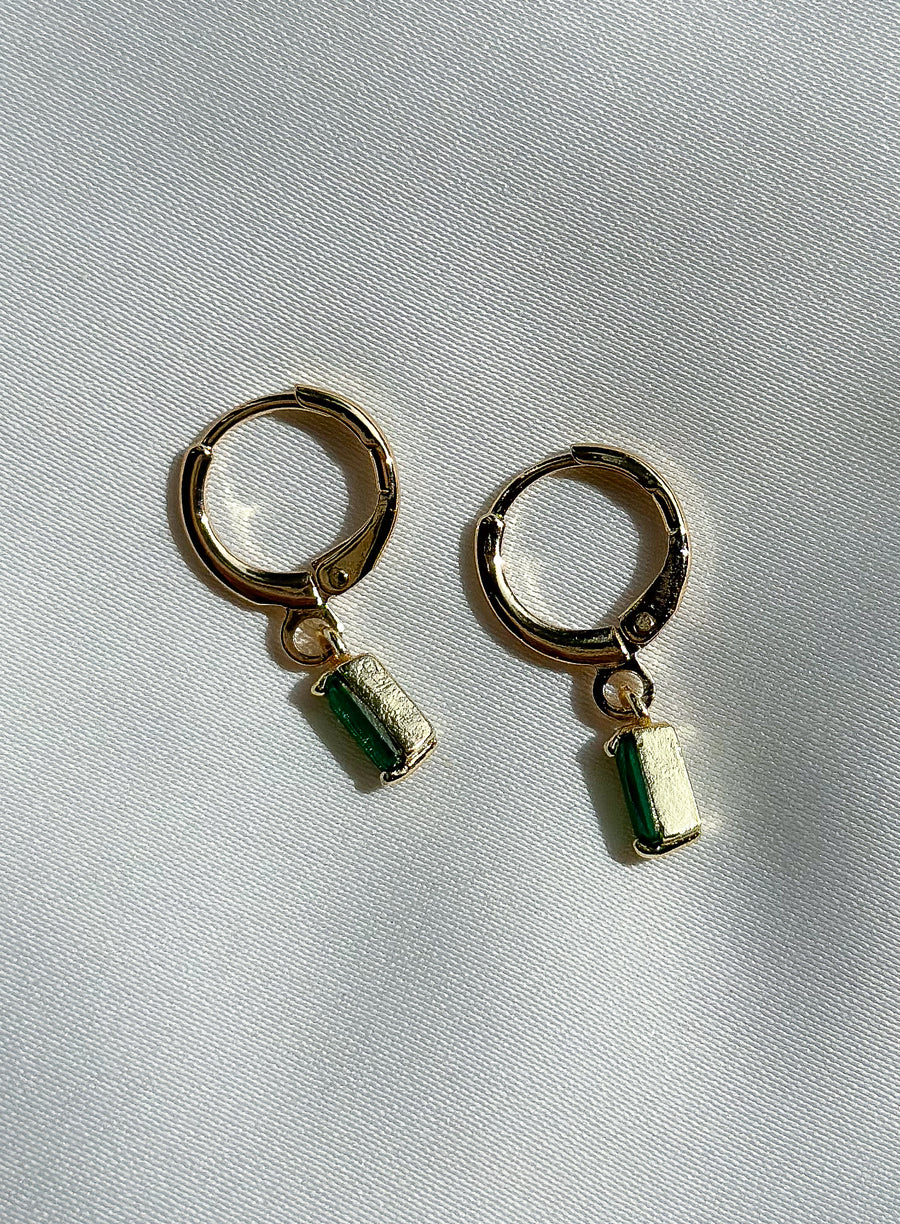 Earrings pendant - green stone