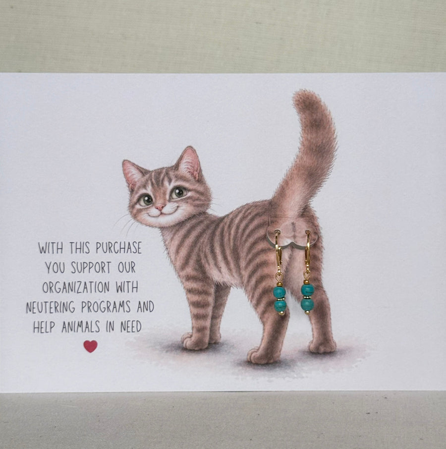 Poes - oorbel turquoise