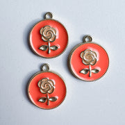 Charm Coin with rose - green