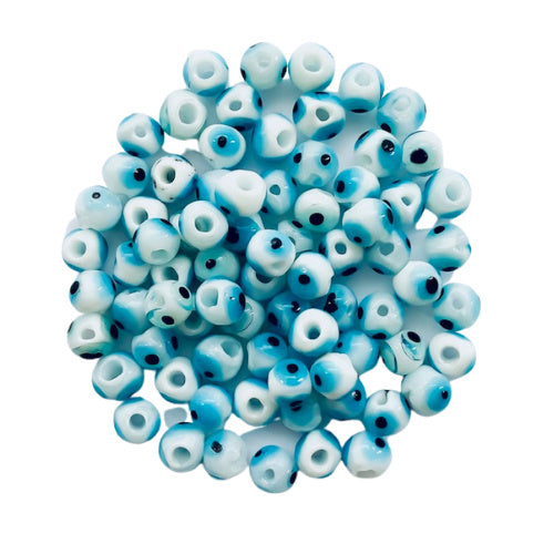 Evil Eye glassbeads - white