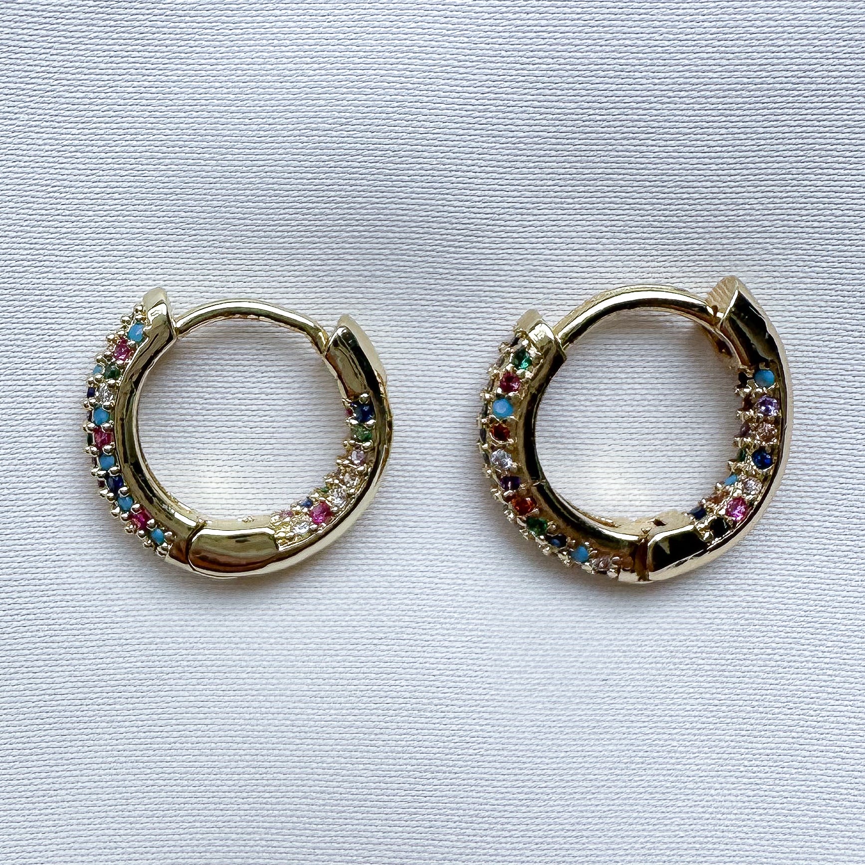 Oorbellen hoops zirconia - multicolori