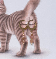 Poes - oorbel beige
