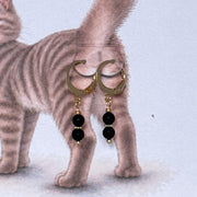 Poes - oorbel zwart