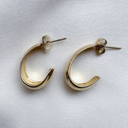 Earring hoops - half drop gold