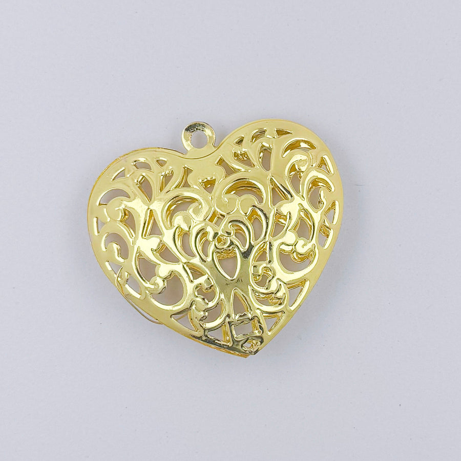 Pendant hart bewerkt - goud