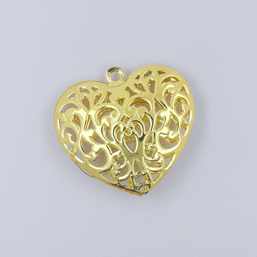 Pendant hart bewerkt - goud