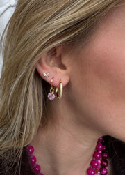 Hoop earrings - round with zirconia