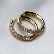 Hoop earrings - round with zirconia