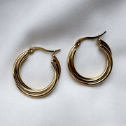 The double twist hoops gold