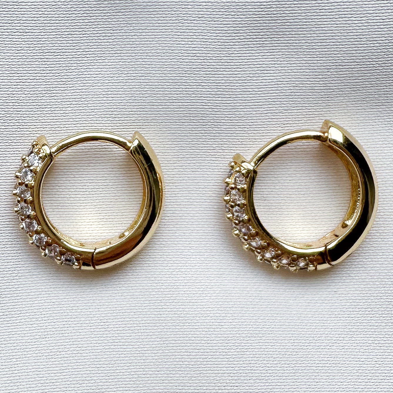 Earrings hoops zirconia - white